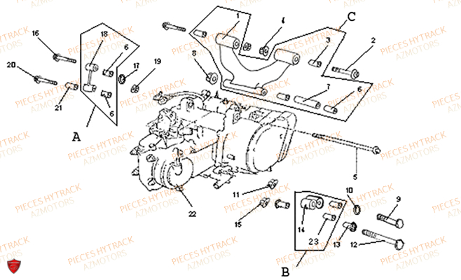 Moteur HYTRACK Pièces Quad HY265H