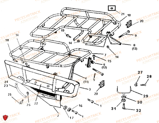 Pare Chocs Et Porte Bagages AZMOTORS Pièces Quad HY265H