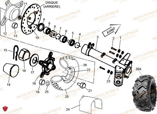 Train Arriere AZMOTORS Pièces Quad HY265H