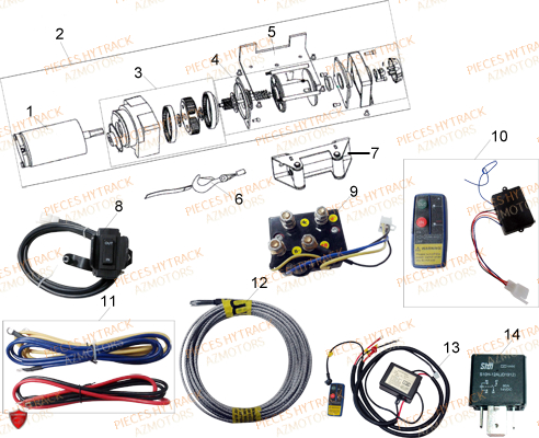 Treuil AZMOTORS Pièces Quad HY265H