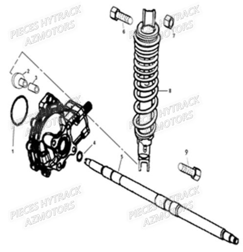 Amortisseur Arriere HYTRACK Pièces Quad HY290 4x2/4x4