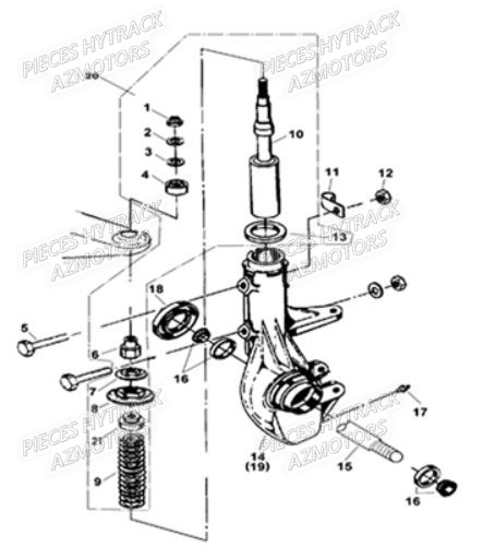 Amortisseur Avant HYTRACK Pièces Quad HY290 4x2/4x4