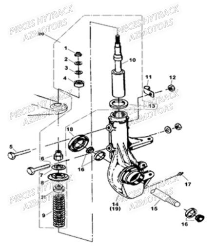 AMORTISSEUR AVANT AZMOTORS HY290 4X2 4X4