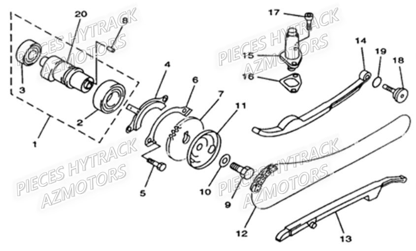 Arbre A Cames HYTRACK Pièces Quad HY290 4x2/4x4