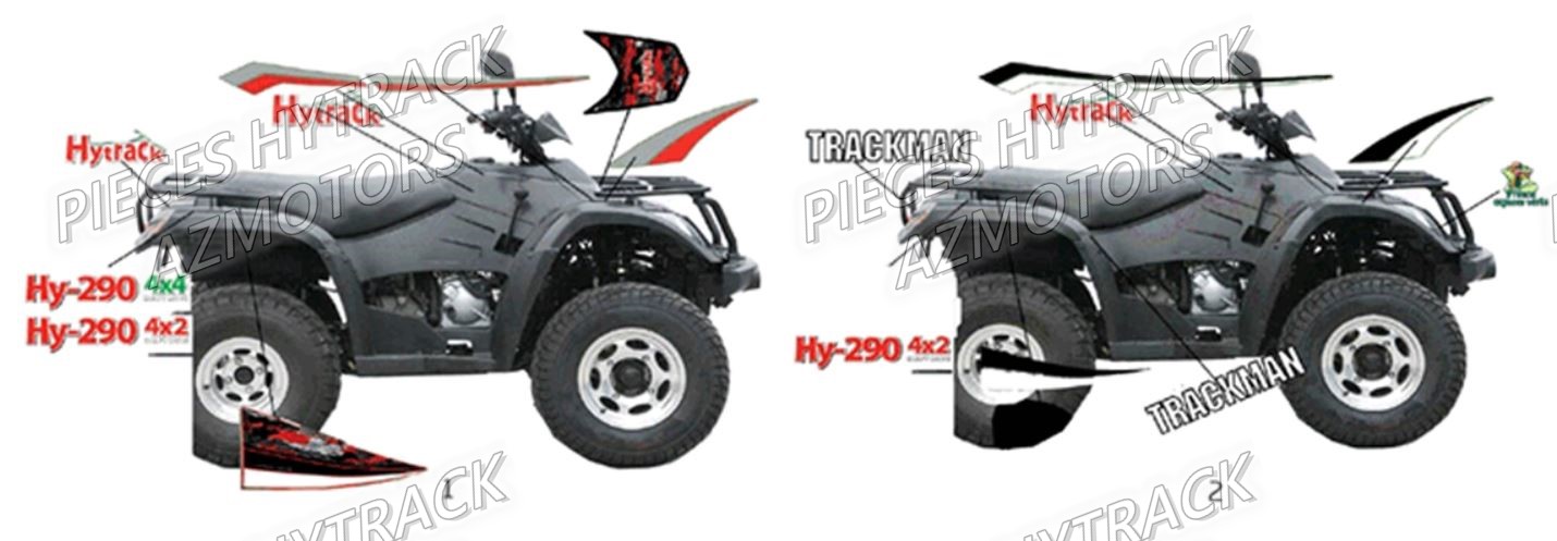 Autocollants HYTRACK Pièces Quad HY290 4x2/4x4