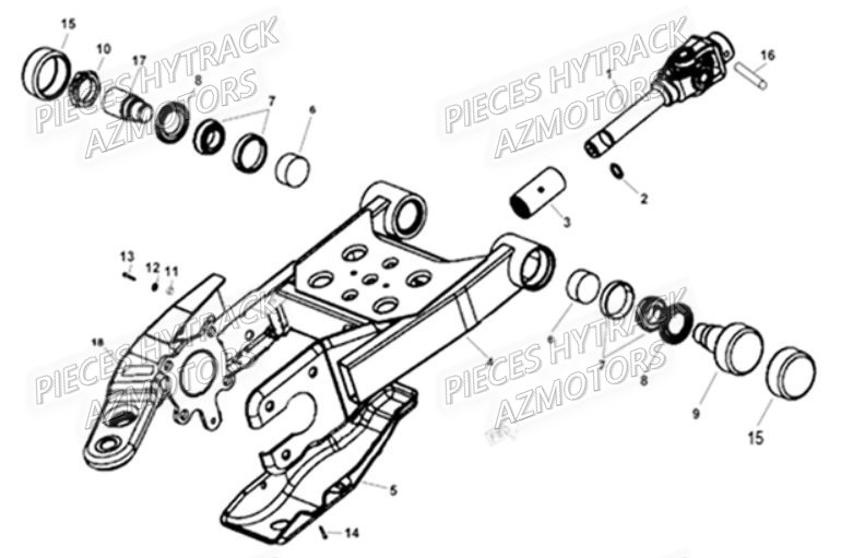 Bras Oscillant HYTRACK Pièces Quad HY290 4x2/4x4