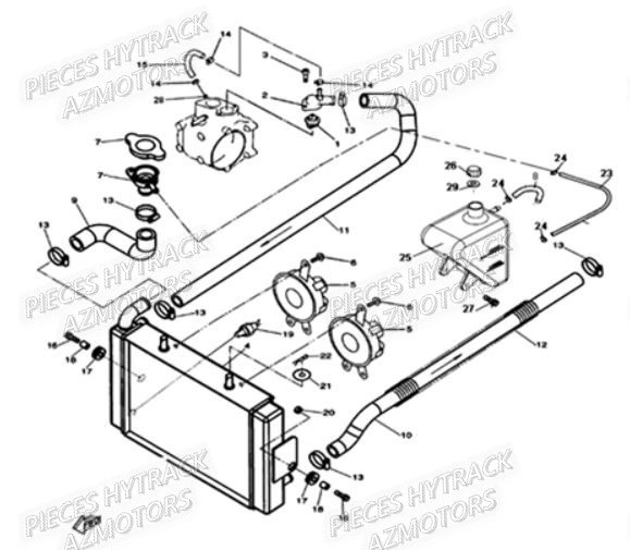 Circuit De Refroidissement HYTRACK Pièces Quad HY290 4x2/4x4