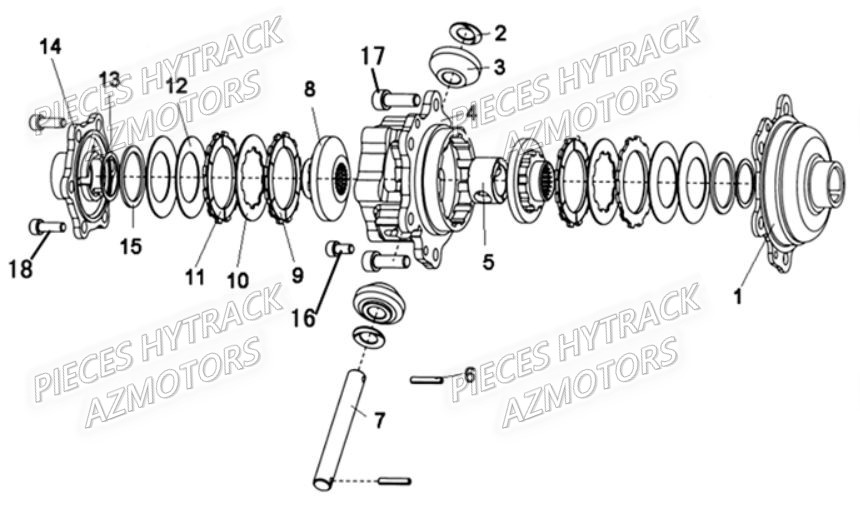 Differentiel 4x4 HYTRACK Pièces Quad HY290 4x2/4x4
