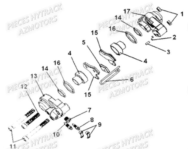 Etrier Frein Arriere HYTRACK Pièces Quad HY290 4x2/4x4