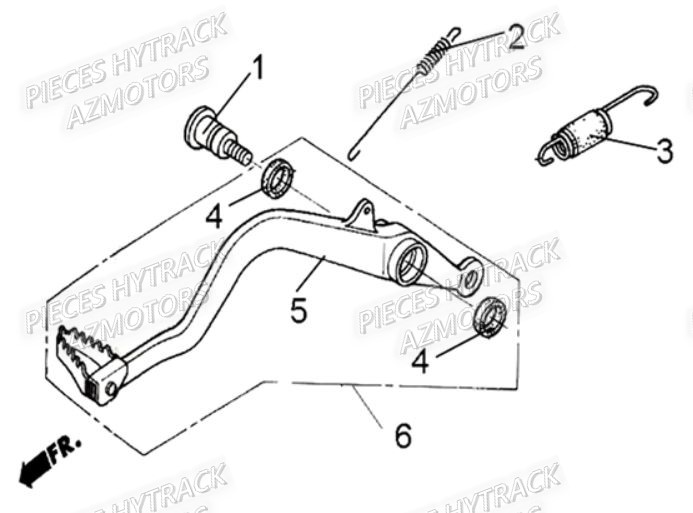 Pedale De Frein HYTRACK Pièces Quad HY290 4x2/4x4