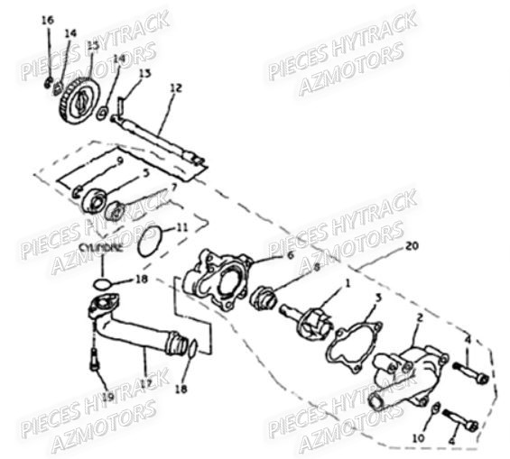 POMPE_A_EAU HYTRACK Pièces Quad HY290-4x2-4x4