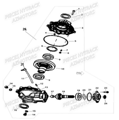 PONT ARRIERE AZMOTORS HY290 4X2 4X4