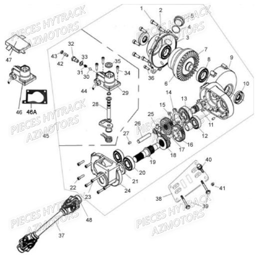 Pont Avant 4x4 HYTRACK Pièces Quad HY290 4x2/4x4