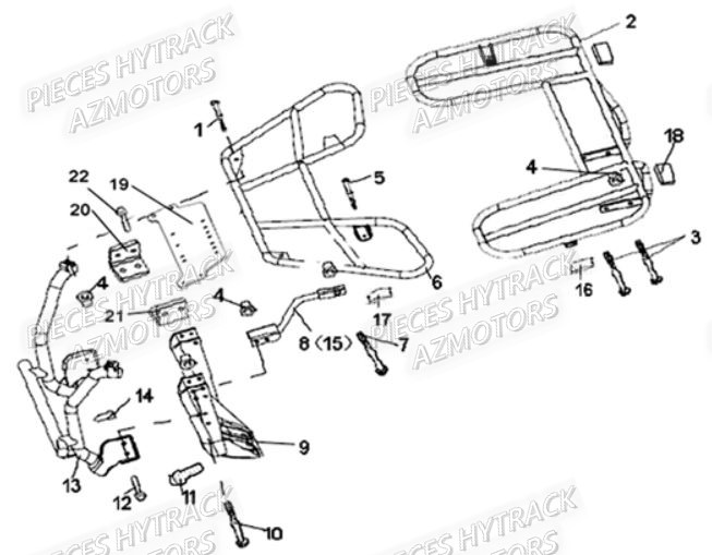 Porte Bagages HYTRACK Pièces Quad HY290 4x2/4x4