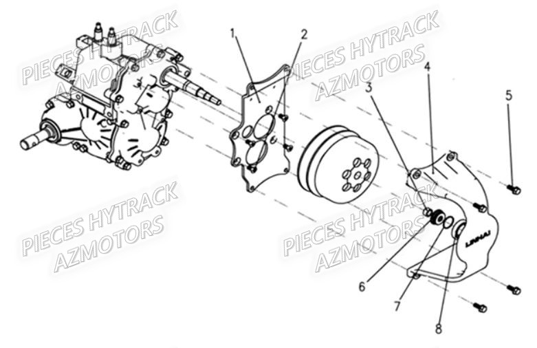 Support Carter Embrayage HYTRACK Pièces Quad HY290 4x2/4x4