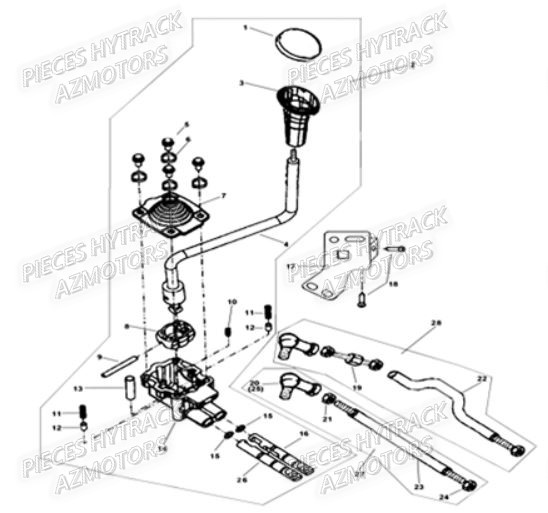 TRINGLERIE_DE_VITESSES HYTRACK Pièces Quad HY290-4x2-4x4