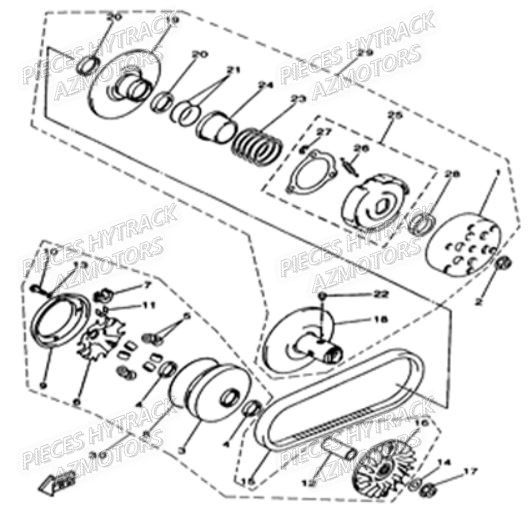 VARIATEUR HYTRACK Pièces Quad HY290-4x2-4x4