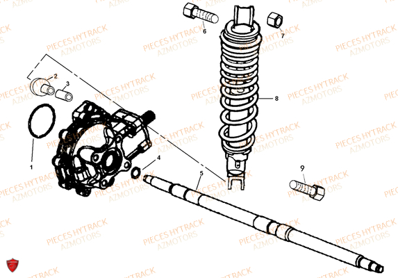 Amortisseur Arriere HYTRACK Pièces Quad HY300 - 4x2