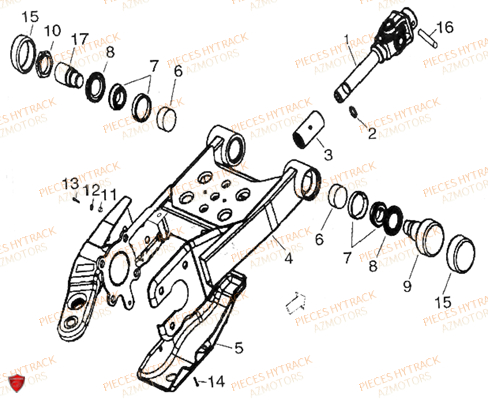 Bras Oscillant AZMOTORS Pièces Quad HY300 - 4x2