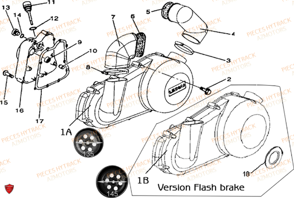 Caches Carters Embrayage AZMOTORS Pièces Quad HY300 - 4x2