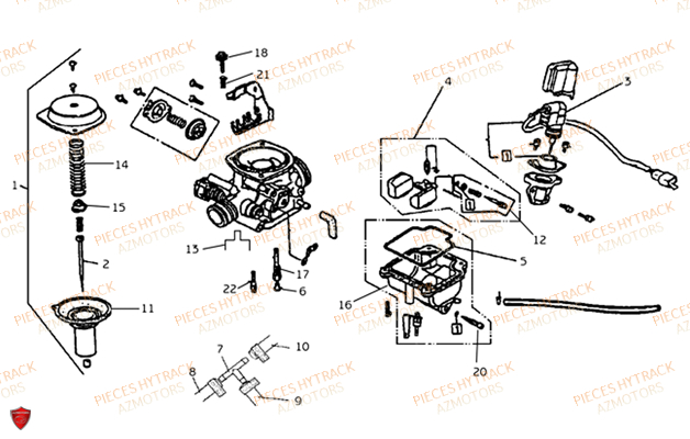 Carburateur HYTRACK Pièces Quad HY300 - 4x2