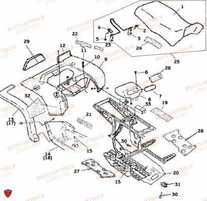 Carrosserie Arriere HYTRACK Pièces Quad HY300 - 4x2