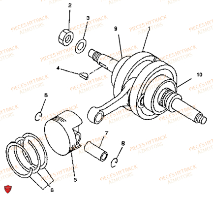 Embiellage AZMOTORS Pièces Quad HY300 - 4x2