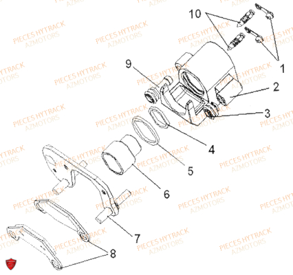 Etrier Avant Gauche HYTRACK Pièces Quad HY300 - 4x2