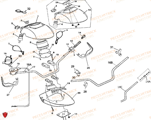 Guidon AZMOTORS Pièces Quad HY300 - 4x2