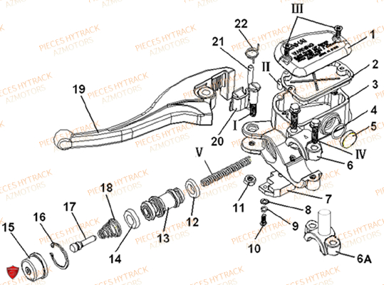 Maitre Cylindre Avant AZMOTORS Pièces Quad HY300 - 4x2