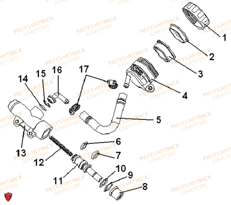 Maitre Cylindre Frein A Pied AZMOTORS Pièces Quad HY300 - 4x2