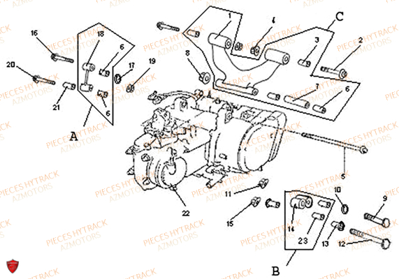 MOTEUR HYTRACK Pièces Quad HY300-4x2