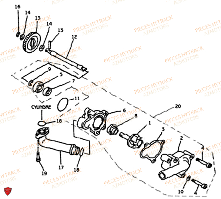 Pompe A Eau AZMOTORS Pièces Quad HY300 - 4x2