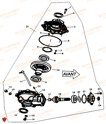 PONT ARRIERE AZMOTORS HY300 4X2