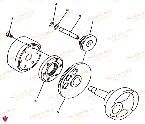Roue Libre Demarreur HYTRACK Pièces Quad HY300 - 4x2
