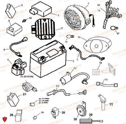 SYSTEME_ELECTRIQUE HYTRACK Pièces Quad HY300-4x2