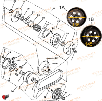 VARIATEUR HYTRACK Pièces Quad HY300-4x2