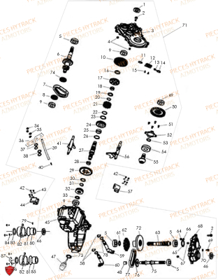 BOITE_DE_VITESSES_AVEC_EMBRAYAGE_FLASH_BRAKE HYTRACK Pièces Quad HY300-4x4