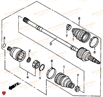 CARDAN_AVANT HYTRACK Pièces Quad HY300-4x4