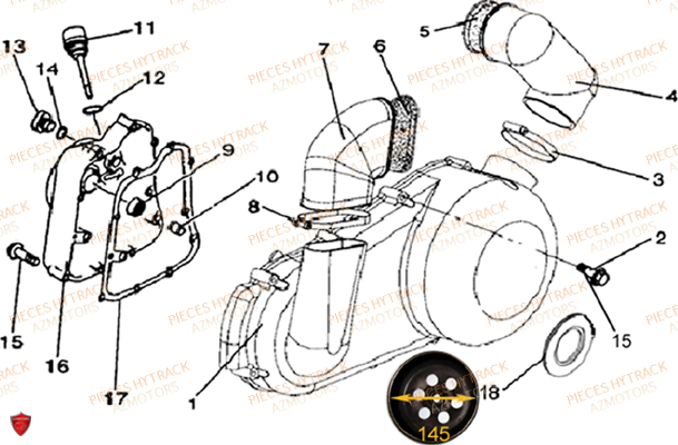 Carters Embrayage Version Flash Brake HYTRACK Pièces Quad HY300-4x4