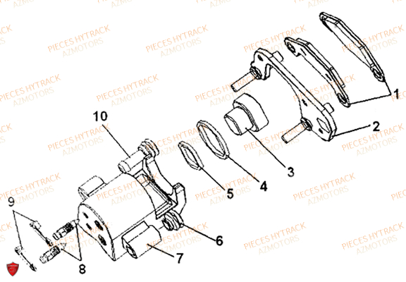 Etrier Avant Droit HYTRACK Pièces Quad HY300-4x4