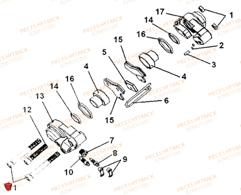 Etrier Frein Arriere HYTRACK Pièces Quad HY300-4x4