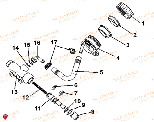 Maitre Cylindre Frein A Pied HYTRACK Pièces Quad HY300-4x4