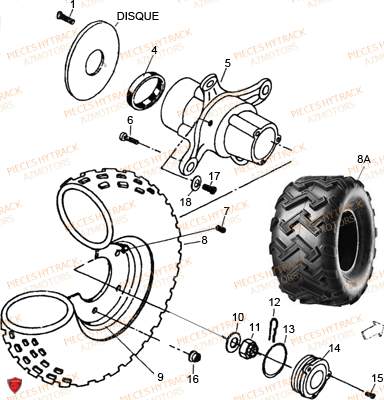 Roues Avant HYTRACK Pièces Quad HY300-4x4