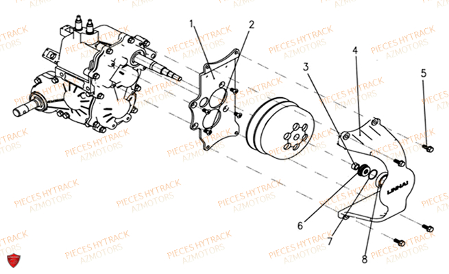 Support Carter Embrayage HYTRACK Pièces Quad HY300-4x4