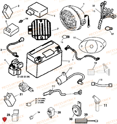 SYSTEME_ELECTRIQUE HYTRACK Pièces Quad HY300-4x4