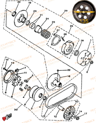 VARIATEUR_VERSION_SANS_FLASH_BRAKE HYTRACK Pièces Quad HY300-4x4