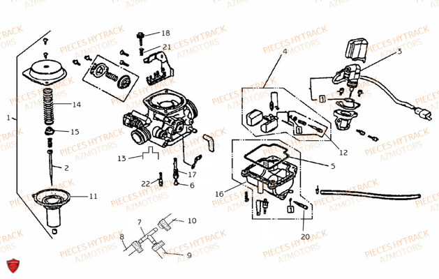 CARBURATEUR HYTRACK Pièces Quad HY300-DEMON