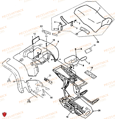 Carrosserie Arriere HYTRACK Pièces Quad HY300-DEMON