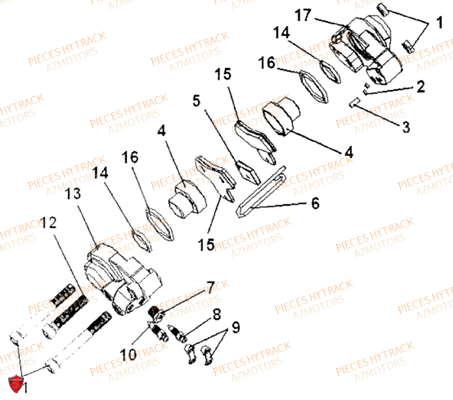 ETRIER_ARRIERE_EURO2 HYTRACK Pièces Quad HY300-DEMON